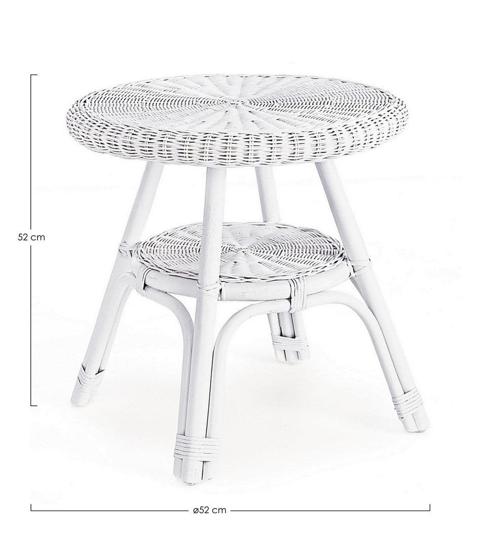 Tavolino "Alliss" in rattan e fibre naturali, per esterno, da 52 x 52 cm in Tavoli standard Decor Space - Altamura, commercioVirtuoso.it
