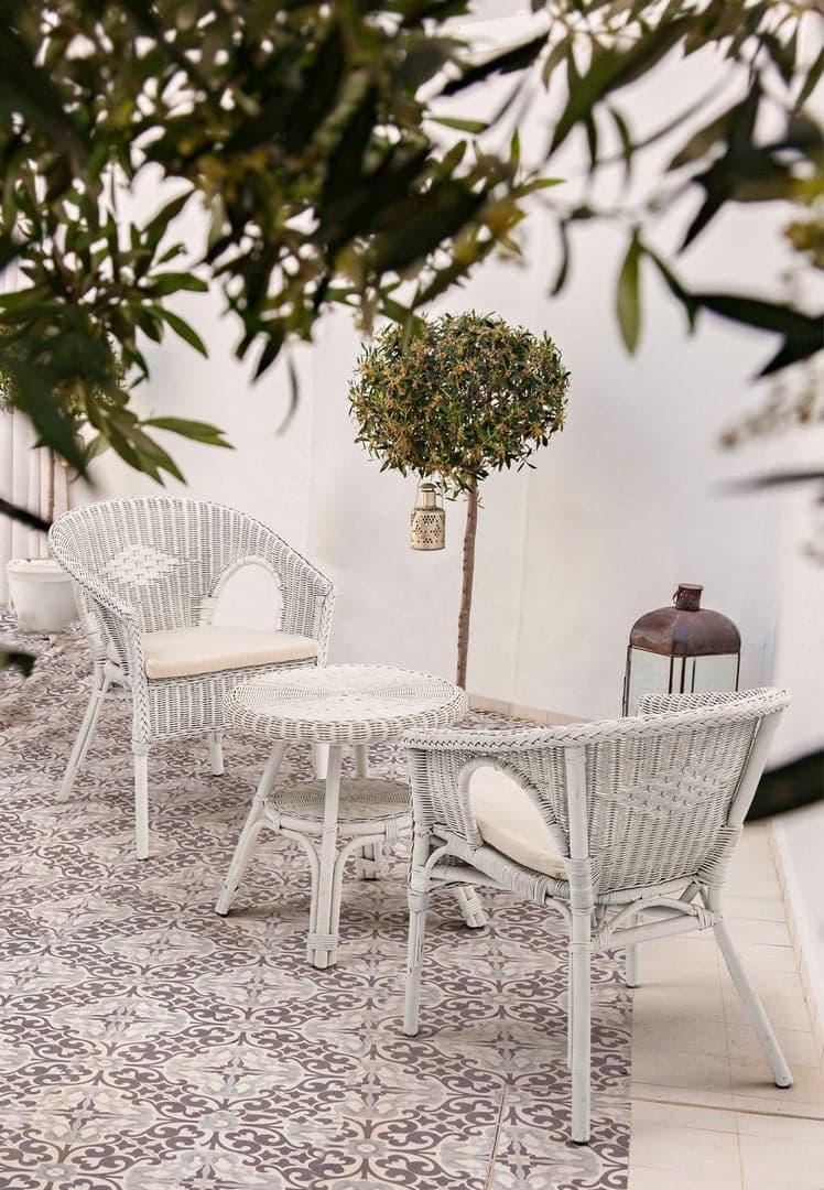 Tavolino "Alliss" in rattan e fibre naturali, per esterno, da 52 x 52 cm in Tavoli standard Decor Space - Altamura, commercioVirtuoso.it