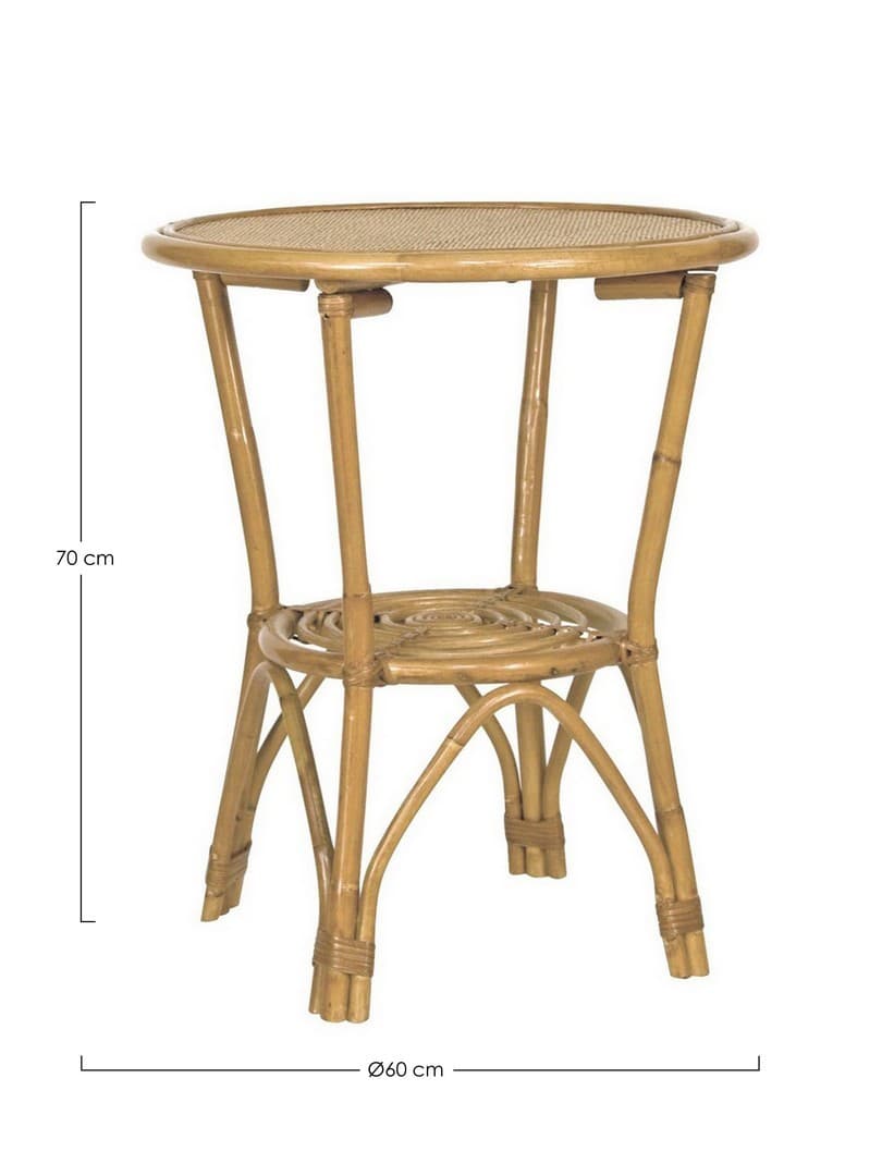Tavolino con 2 ripiani "Vienna New" in rattan e fibre naturali per esterno, da 60 cm in Tavoli standard Decor Space - Altamura, commercioVirtuoso.it