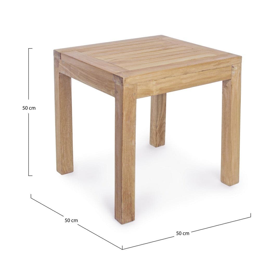 Tavolino quadrato "Quadro Teak" con struttura in legno di Teak, per esterno, da 50 cm in Tavoli standard Decor Space - Altamura, commercioVirtuoso.it