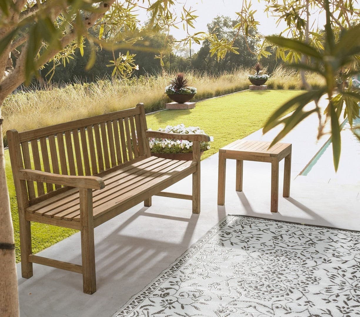 Tavolino quadrato "Quadro Teak" con struttura in legno di Teak, per esterno, da 50 cm in Tavoli standard Decor Space - Altamura, commercioVirtuoso.it
