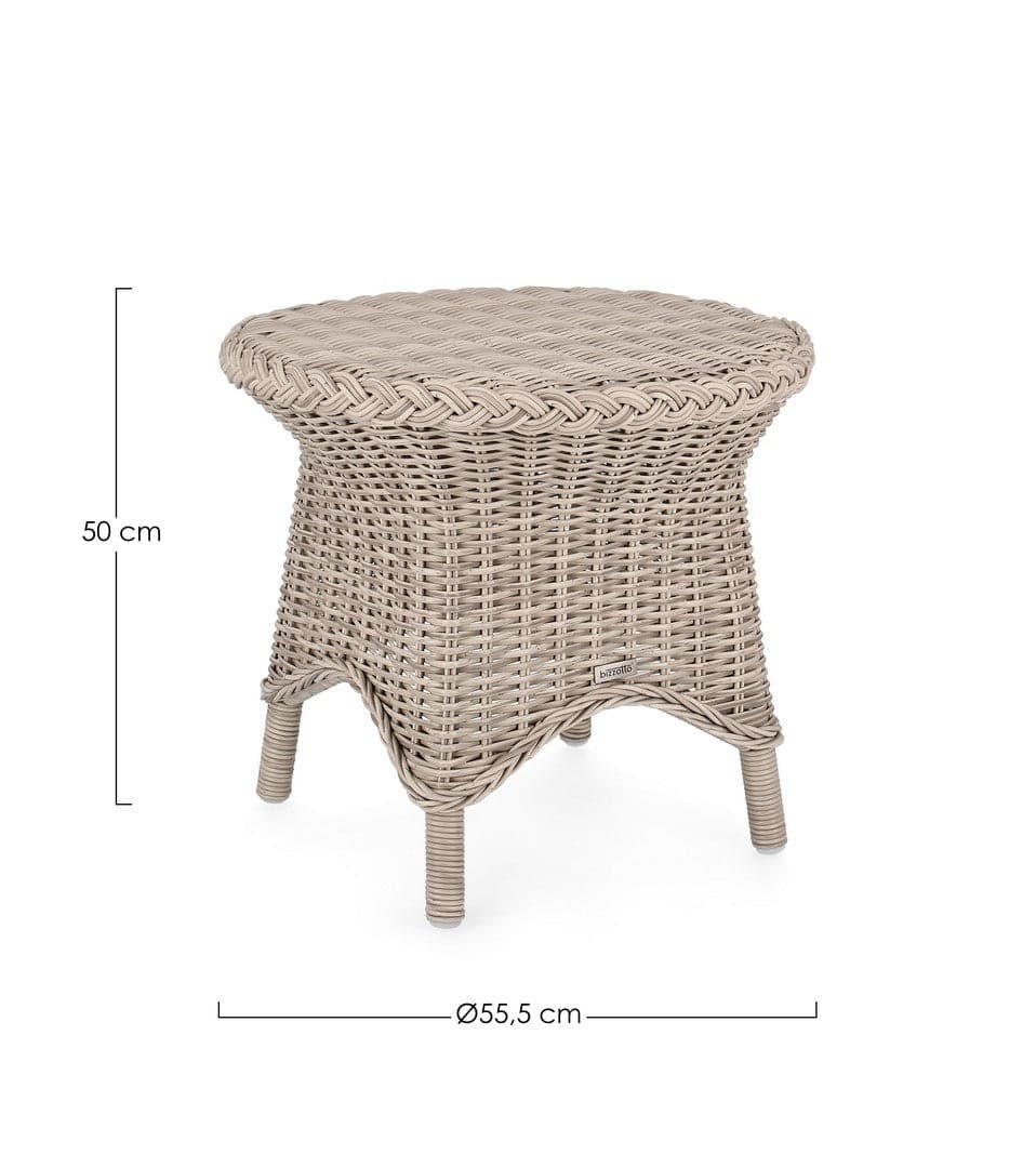 Tavolino "Jupiter New", struttura in alluminio, intreccio in fibra sintetica, da 55 cm in Tavoli standard Decor Space - Altamura, commercioVirtuoso.it