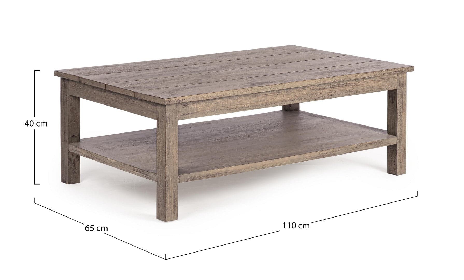 Tavolino rettangolare "Brasilia" con due ripiani, struttura in legno, per esterno, da 110 cm in Tavoli standard Decor Space - Altamura, commercioVirtuoso.it