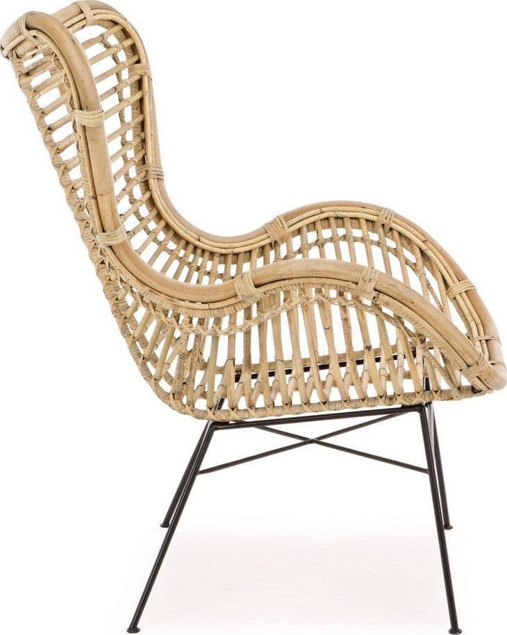 Poltrona "Casilda" per interno, Struttura In Rattan, Rifinitura Con Vernice Melaminica 74 x 75 x 85h cm in Poltrone Decor Space - Altamura, commercioVirtuoso.it