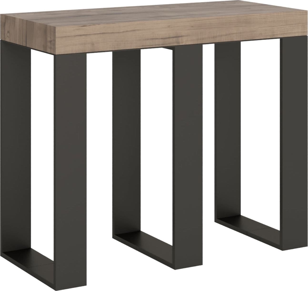 Tavolo consolle "Bari" allungabile in legno per sala da pranzo – Allungabile fino a 196 cm, Classic, Quercia – Itamoby –