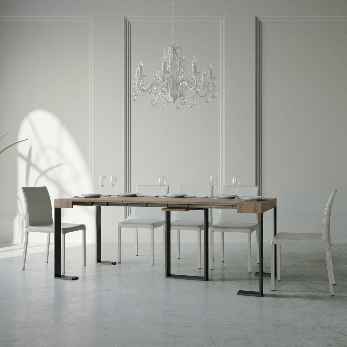Tavolo consolle "Bari" allungabile in legno per sala da pranzo in Credenze Decor Space - Altamura, commercioVirtuoso.it