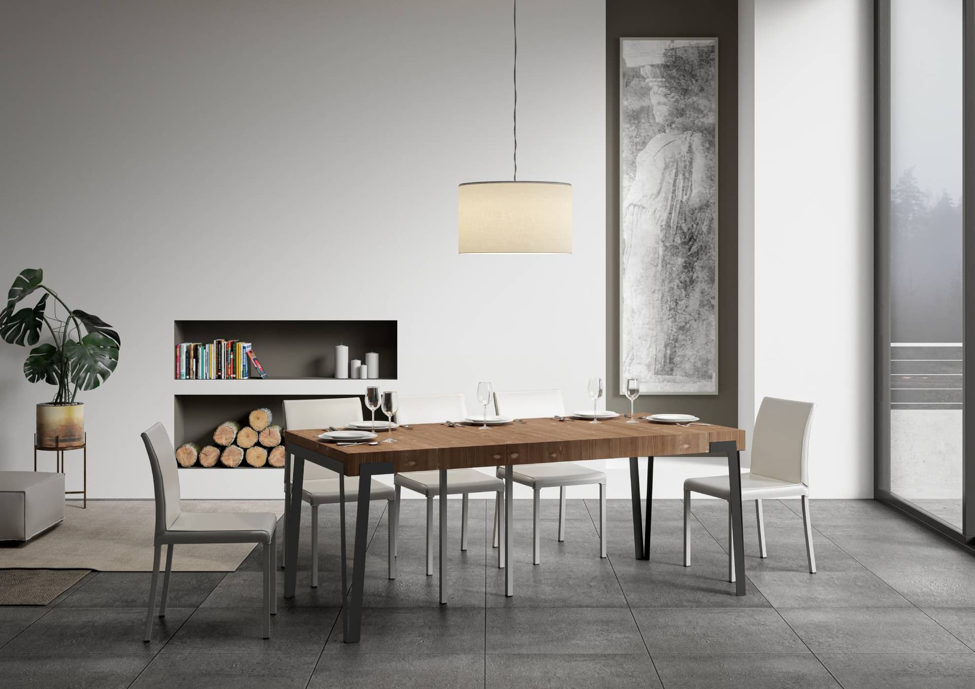 Tavolo consolle "Firenze" allungabile in legno per sala da pranzo in Credenze Decor Space - Altamura, commercioVirtuoso.it
