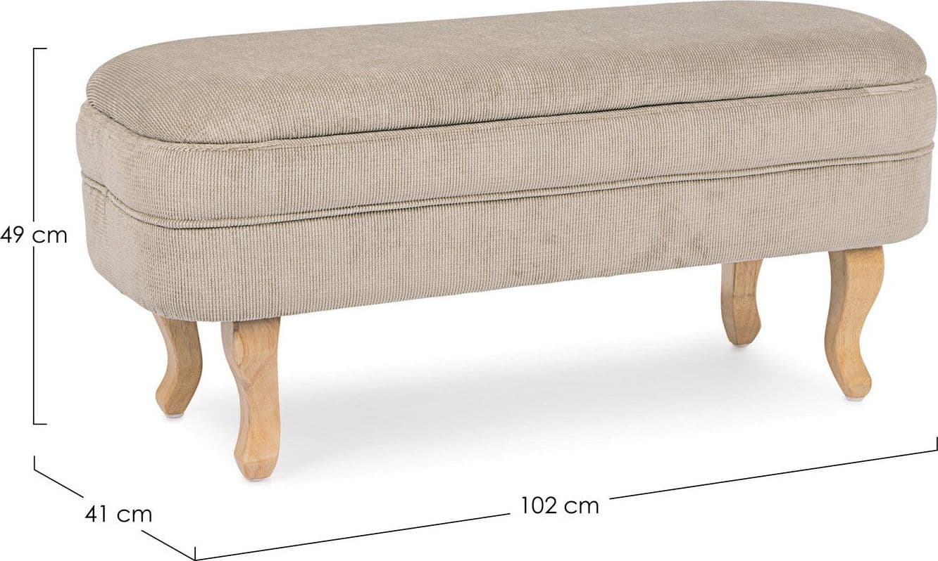 Panca Contenitore "Chenille" per interno, con Struttura In Legno Di Pino E Compensato, da 102x41x49h cm Casa e cucina/Arredamento/Ingresso/Panche contenitore Decor Space - Altamura, Commerciovirtuoso.it