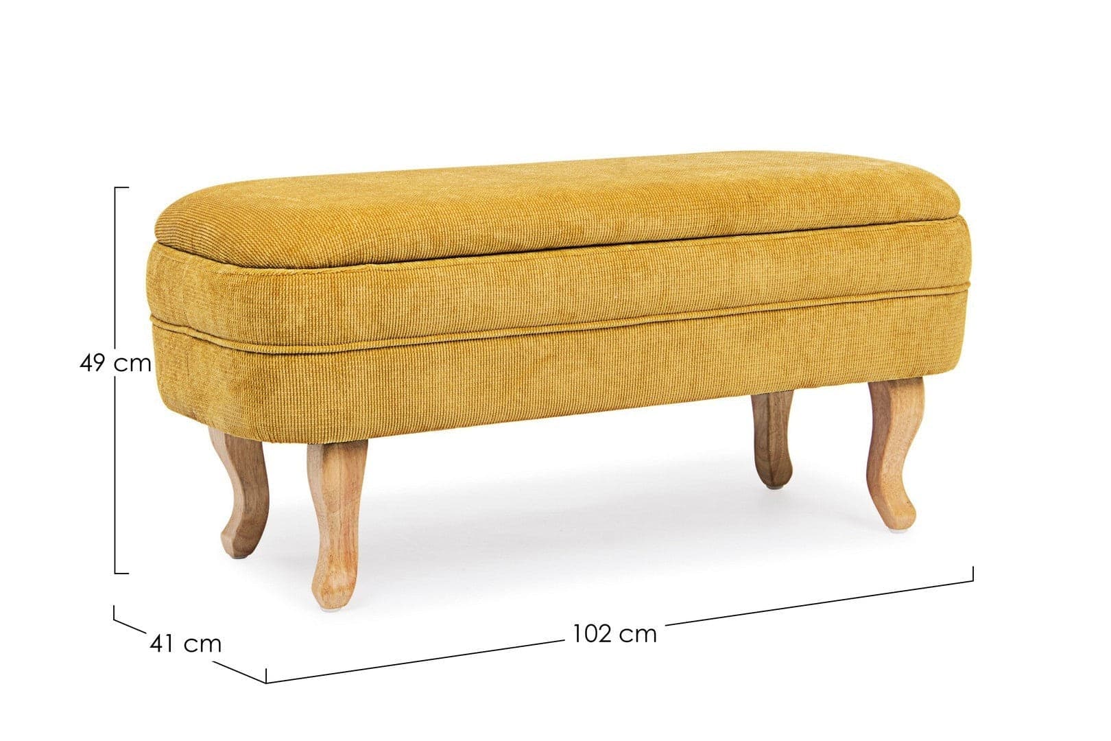 Panca Contenitore "Chenille" per interno, con Struttura In Legno Di Pino e Compensato, da 102x41x49h cm - 30
