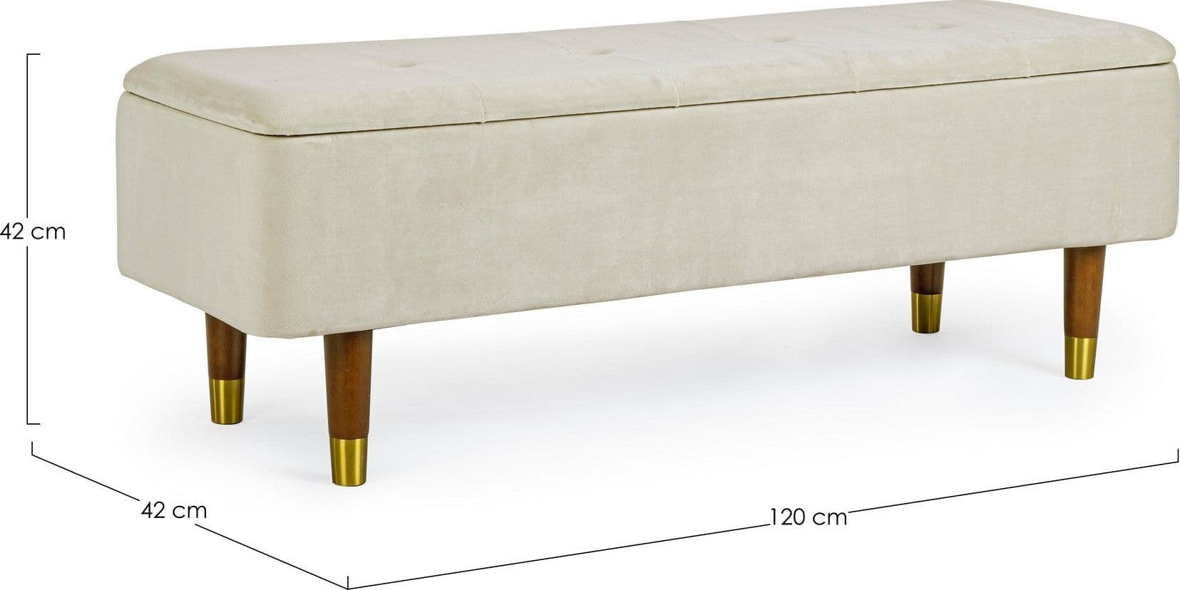 Panca Contenitore "Kira" per interno, con Struttura In Mdf E Compensato, da 120x42x42h cm in Panche contenitore Decor Space - Altamura, commercioVirtuoso.it
