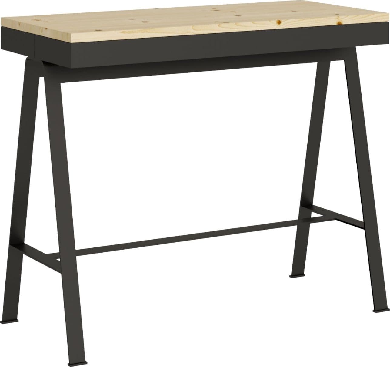 Tavolo consolle "Parma" allungabile in legno per sala da pranzo – Allungabile fino a 196 cm, Abete Natura – Itamoby – moderno
