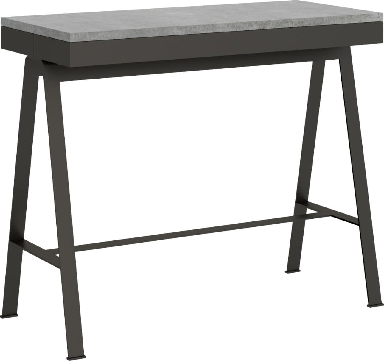Tavolo consolle "Parma" allungabile in legno per sala da pranzo – Allungabile fino a 196 cm, Cemento – Itamoby – moderno