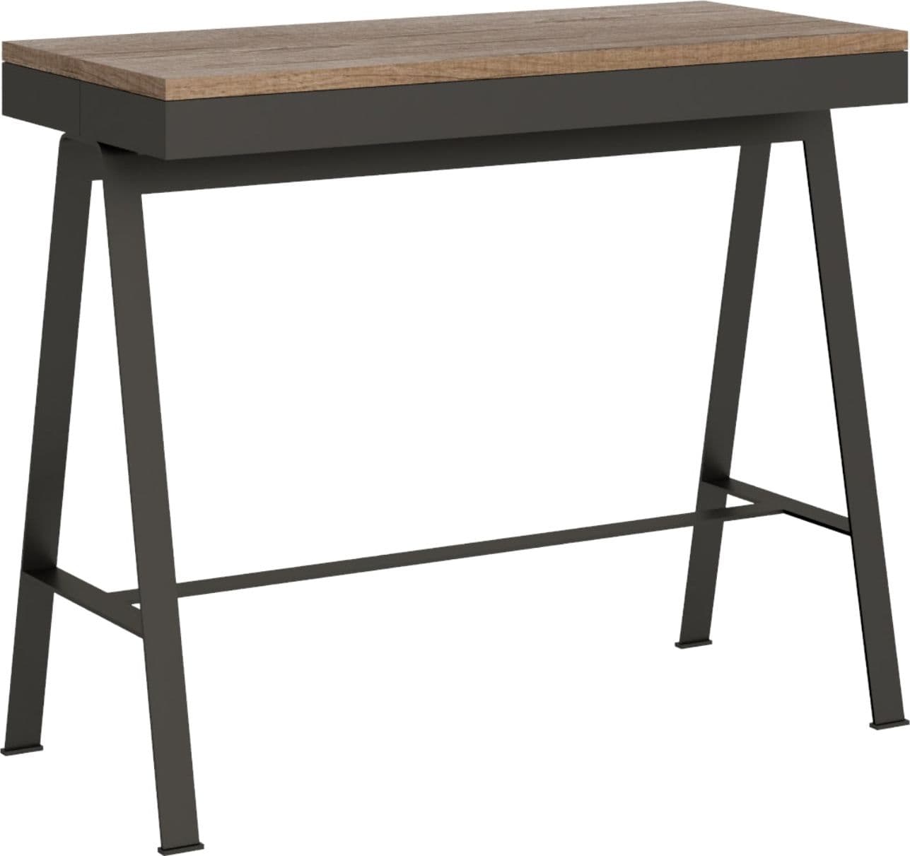 Tavolo consolle "Parma" allungabile in legno per sala da pranzo – Allungabile fino a 196 cm, Quercia – Itamoby – moderno