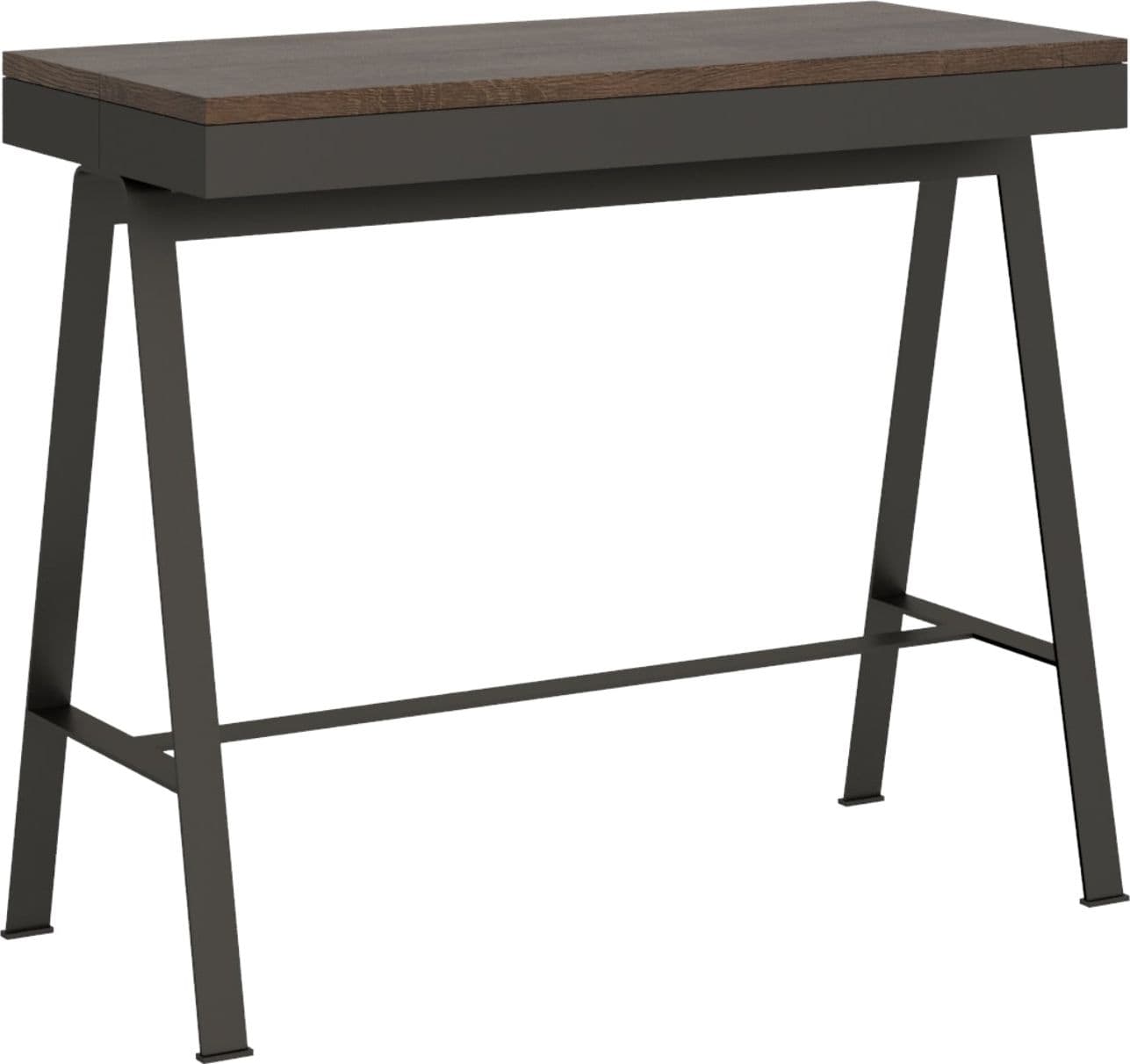 Tavolo consolle "Parma" allungabile in legno per sala da pranzo – Allungabile fino a 196 cm, Noce – Itamoby – moderno