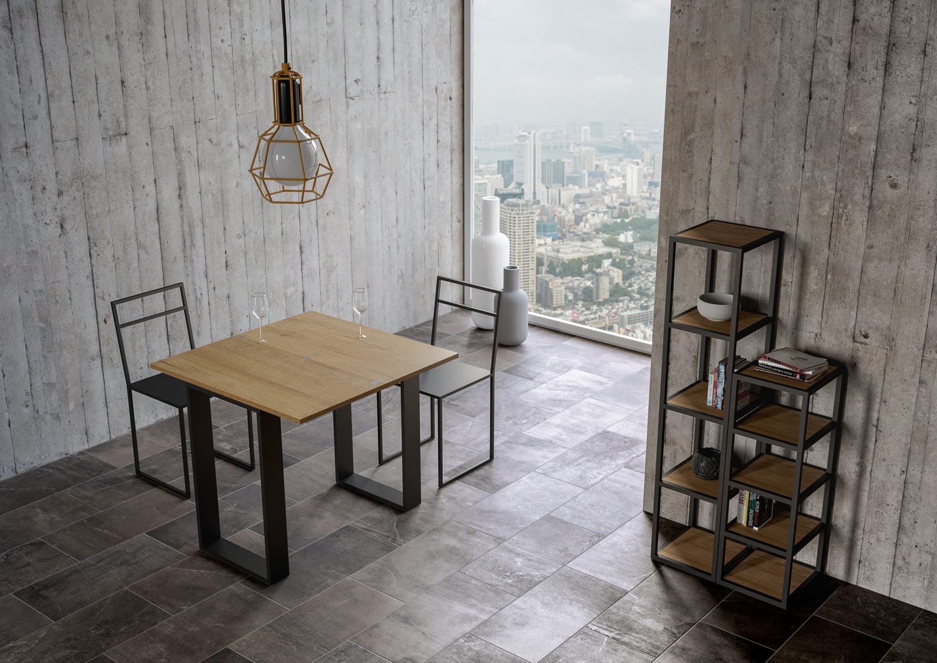 Tavolo consolle "Verona" allungabile in legno per sala da pranzo in Credenze Decor Space - Altamura, commercioVirtuoso.it
