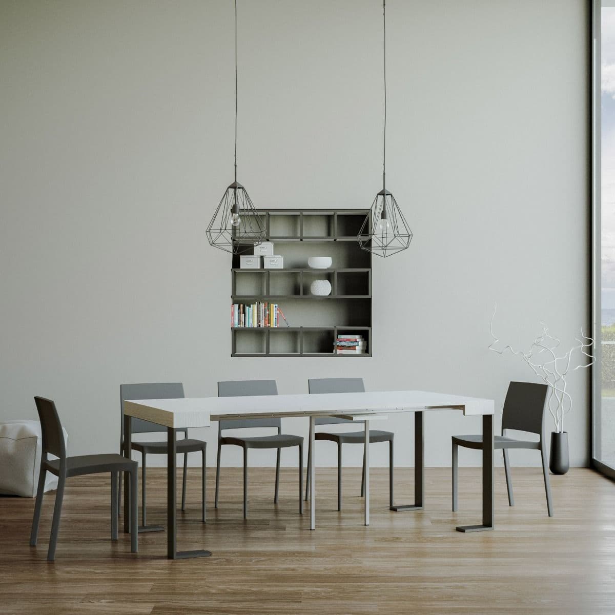 Tavolo consolle "Genova" allungabile in legno per sala da pranzo in Credenze Decor Space - Altamura, commercioVirtuoso.it