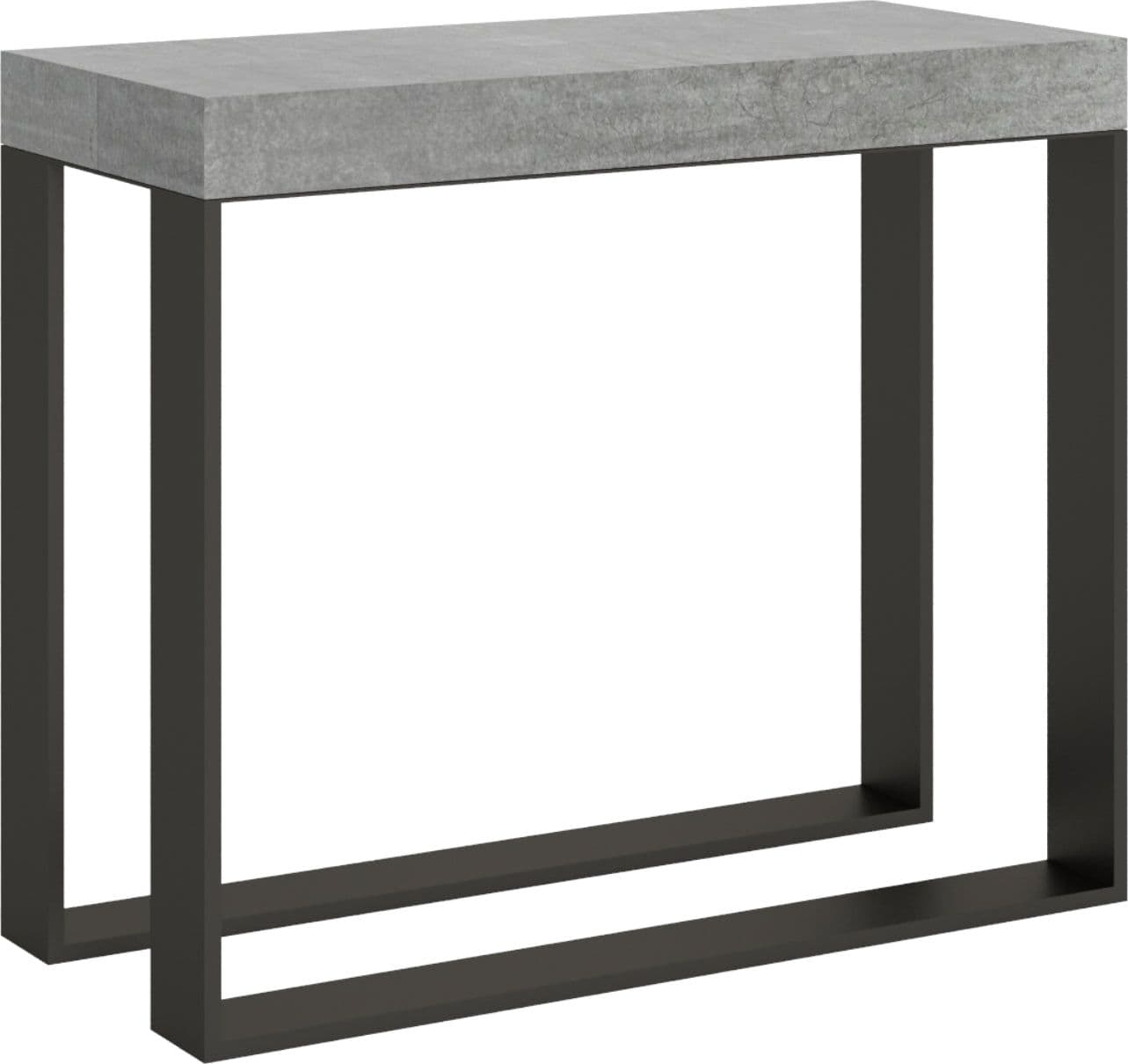Tavolo consolle "Padova" allungabile in legno per sala da pranzo – Allungabile fino a 190 cm, Classic, Cemento – Itamoby –