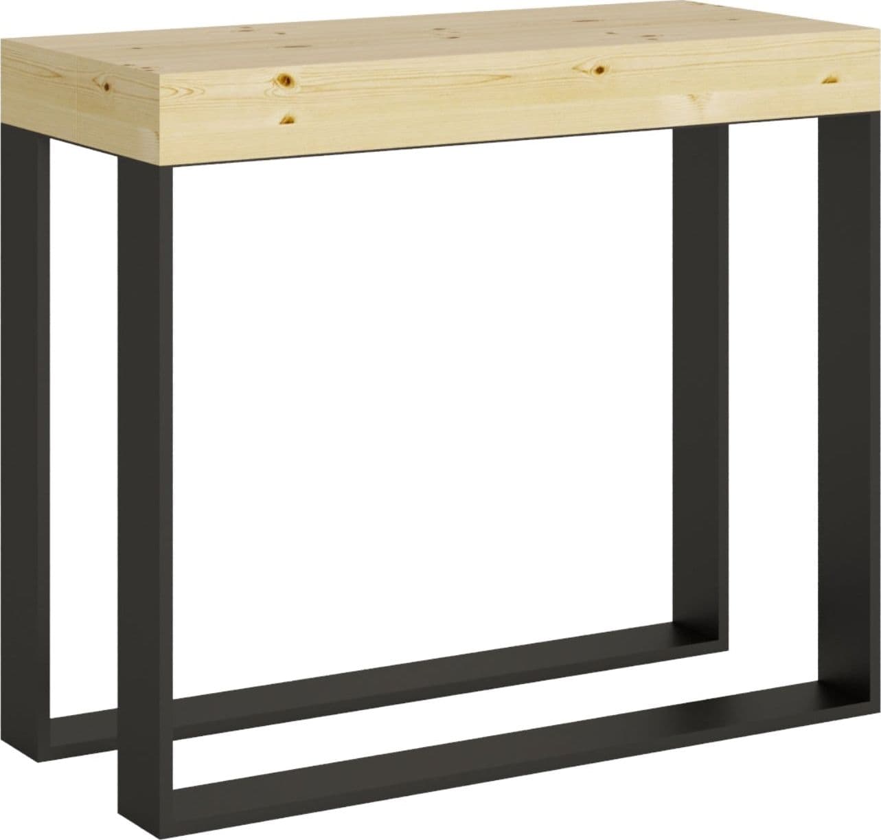 Tavolo consolle "Padova" allungabile in legno per sala da pranzo – Allungabile fino a 190 cm, Classic, Abete Natura –