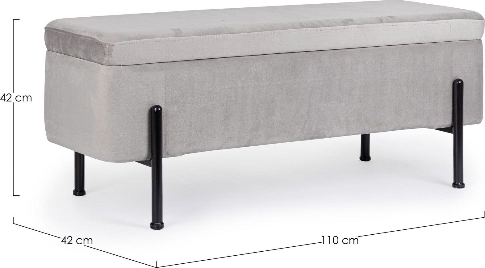 Panca Contenitore "Irina" per interno, con Struttura In Mdf E Compensato, da 110x42x42h cm - 28