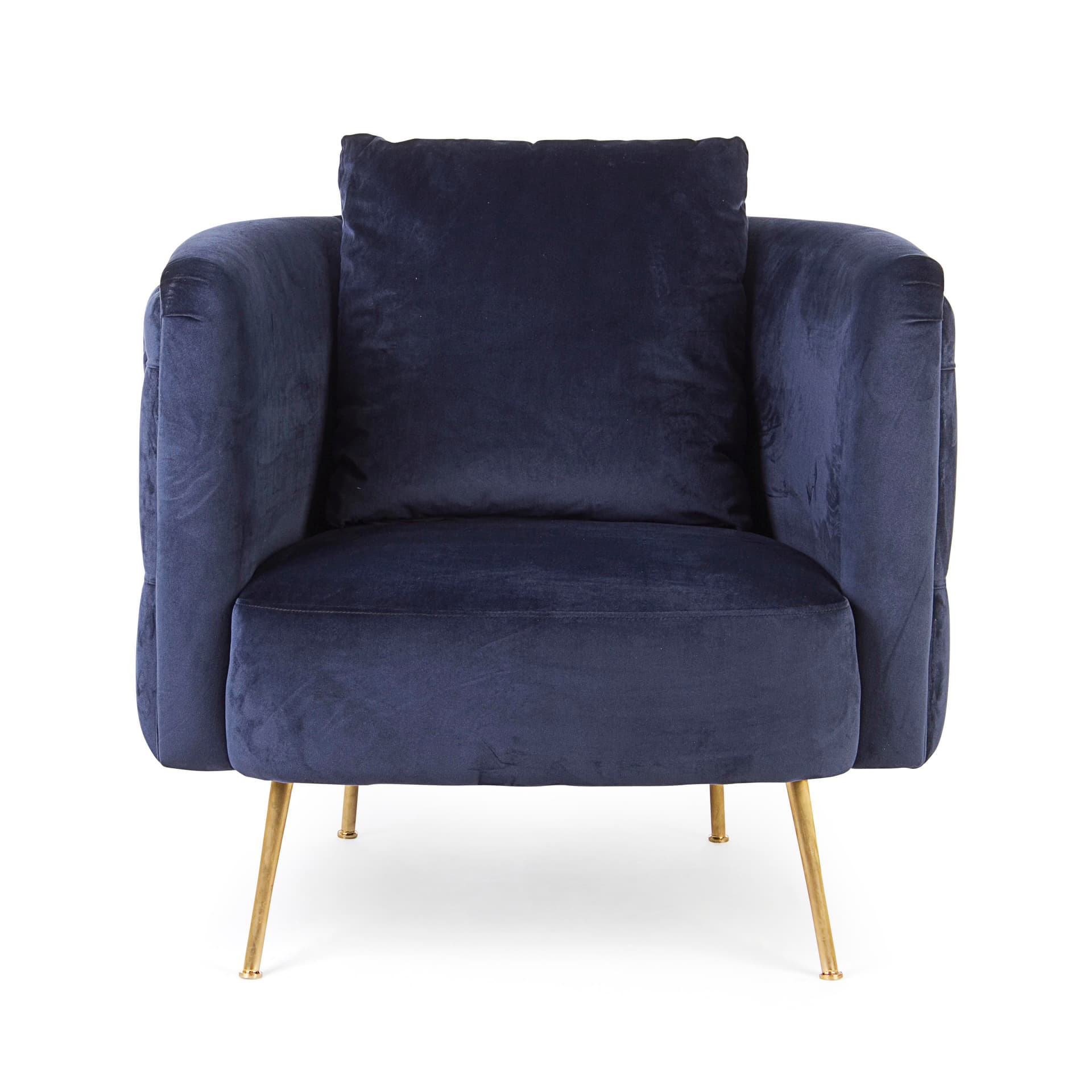 Poltrona "Tenbury" in velluto Blu tipo Chester h 80 cm arredamento per salotto moderno in Poltrone Decor Space - Altamura, commercioVirtuoso.it