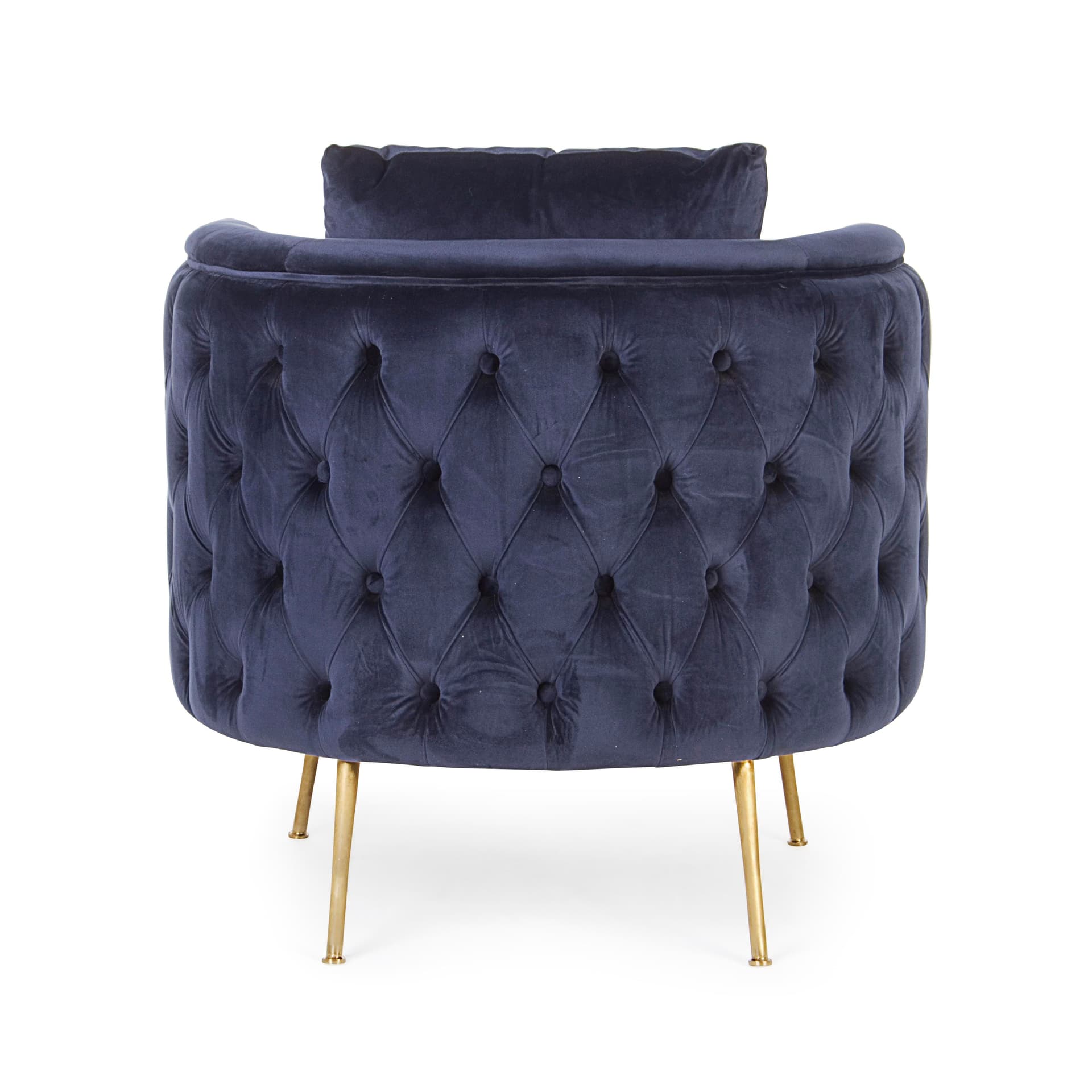 Poltrona "Tenbury" in velluto Blu tipo Chester h 80 cm arredamento per salotto moderno in Poltrone Decor Space - Altamura, commercioVirtuoso.it