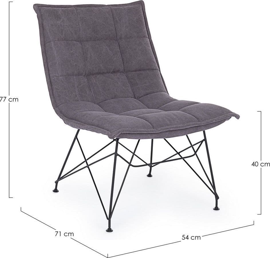 Poltrona "Mina" per interno, Gambe In Acciaio Verniciato A Polvere Epossidica 54 x 71 x 77h cm Casa e cucina/Arredamento/Soggiorno/Poltrone e sedie/Poltrone Decor Space - Altamura, Commerciovirtuoso.it