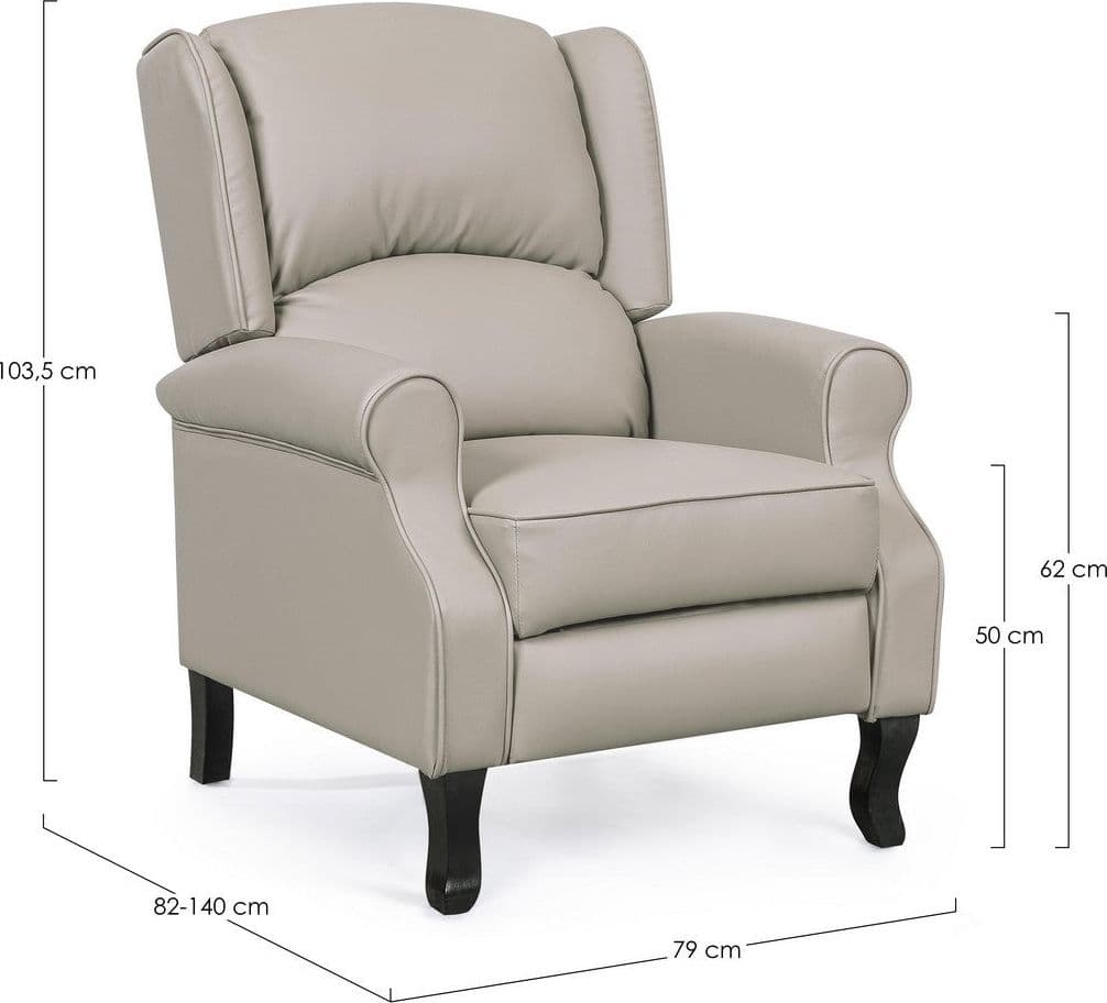 Poltrona "Maila" per interno, Struttura In Compensato 79 x 82/140 x 103,5h cm in Poltrone Decor Space - Altamura, commercioVirtuoso.it