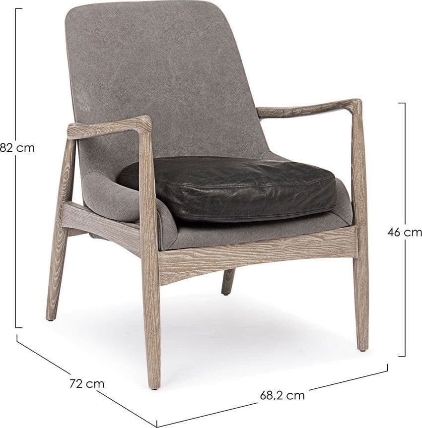 Poltrona "Marittas" per interno, Struttura In Legno Di Frassino Con Finitura A Base Di Nitrocellulosa, 68.5 x 72 x 82h cm in Poltrone Decor Space - Altamura, commercioVirtuoso.it