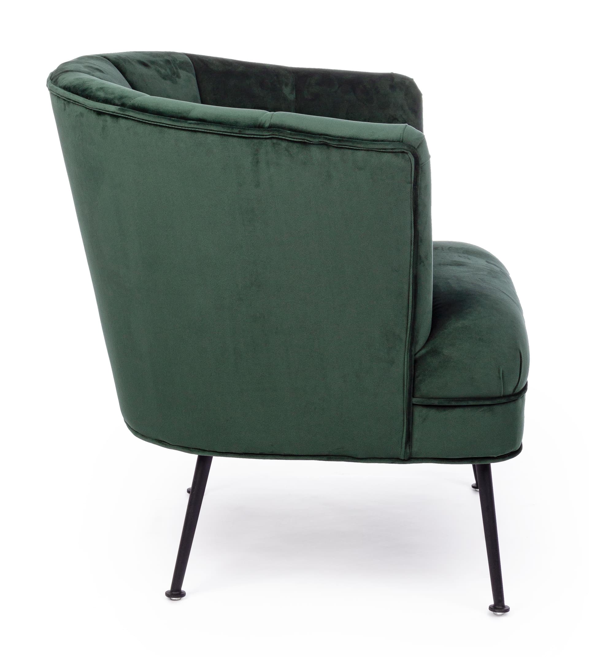Poltrona "Odilon" in velluto Verde con piedi nero anticato arredamento per salotto moderno in Poltrone Decor Space - Altamura, commercioVirtuoso.it