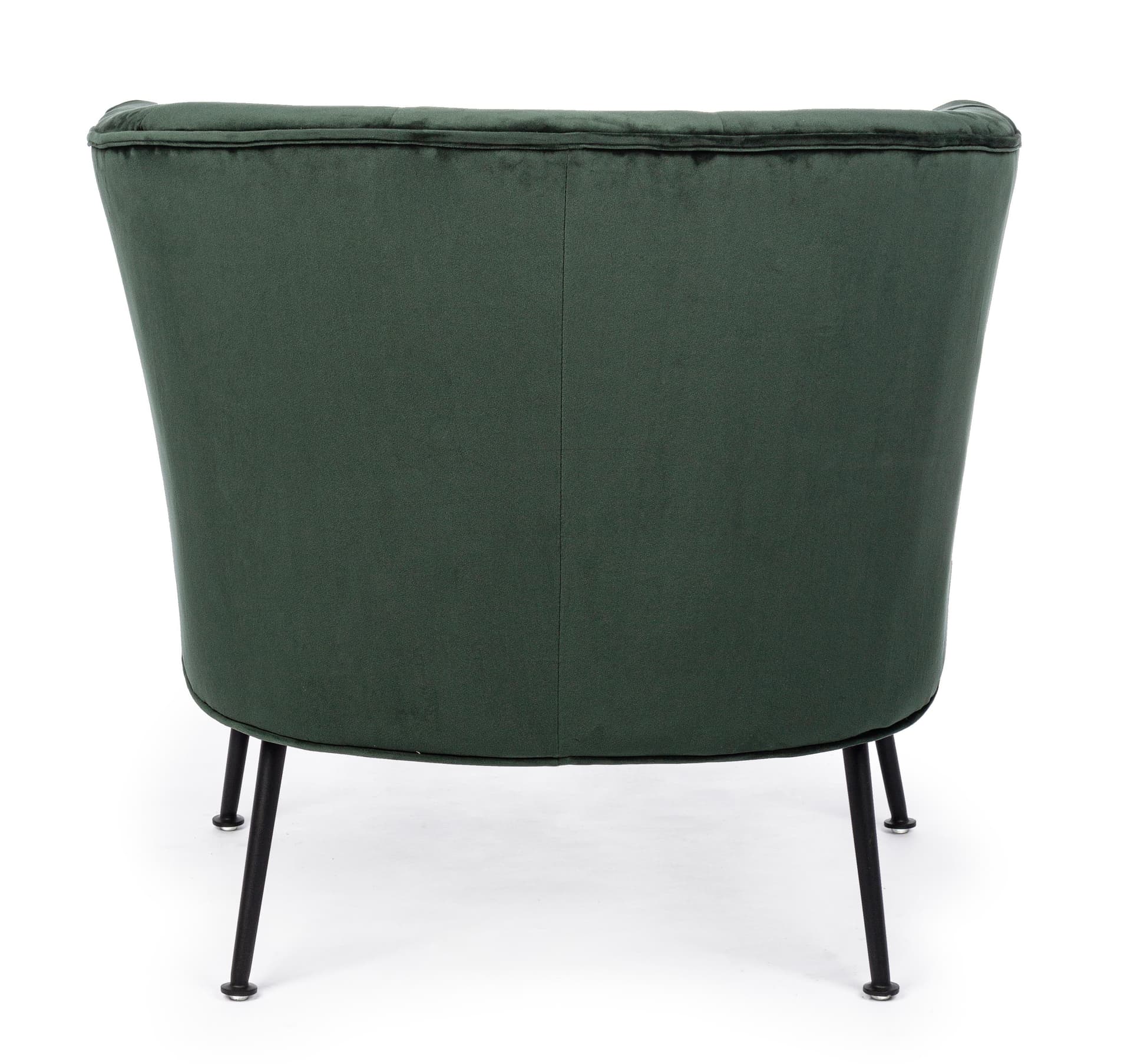 Poltrona "Odilon" in velluto Verde con piedi nero anticato arredamento per salotto moderno in Poltrone Decor Space - Altamura, commercioVirtuoso.it