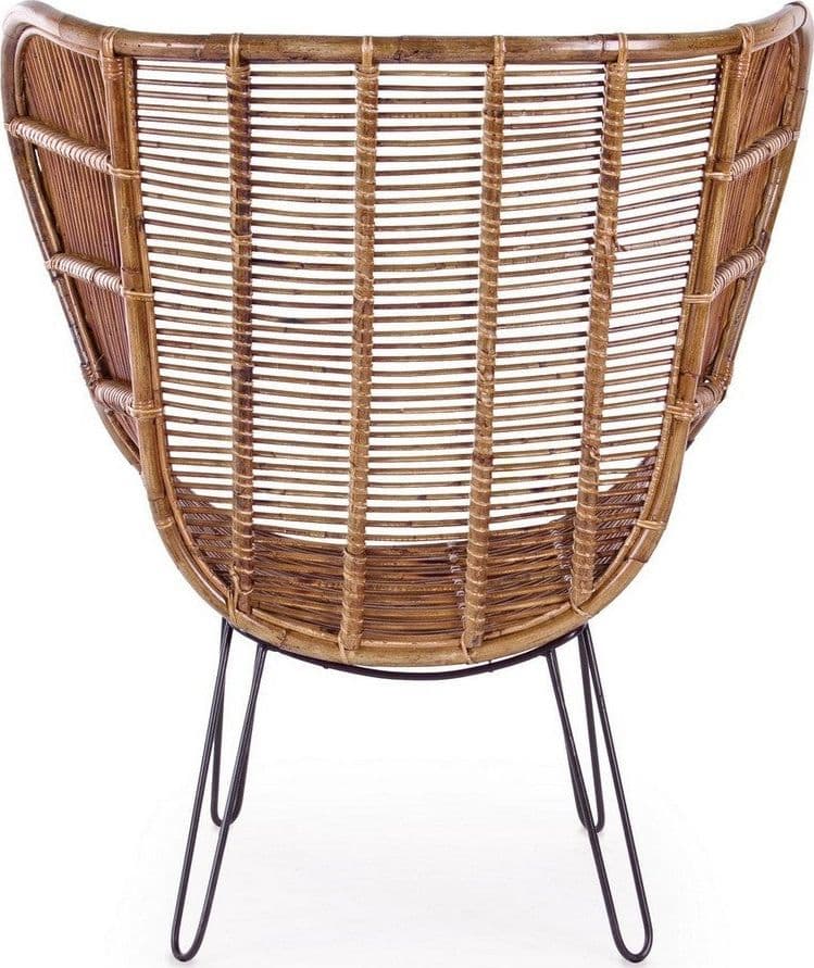 Poltrona "Estefan" per interno, Seduta In Rattan Ed Intreccio In Kubu 100 x 75 x 118h cm - 4