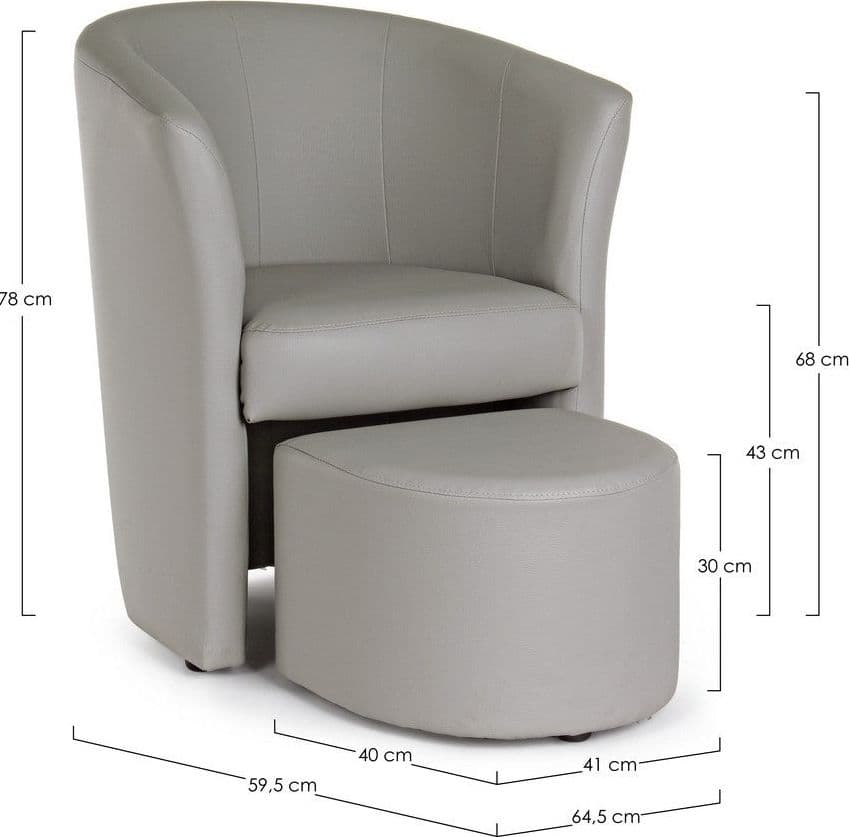 Poltrona "Rita" per interno, Struttura In Legno Di Pino E Compensato, Rivestimento In Similpelle 94% Pvc 6% Poliuretano 64,5 x 59,5 x 78h cm in Poltrone Decor Space - Altamura, commercioVirtuoso.it