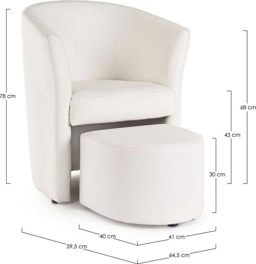 Poltrona "Rita" per interno, Struttura In Legno Di Pino E Compensato, Rivestimento In Similpelle 94% Pvc 6% Poliuretano 64,5 x 59,5 x 78h cm in Poltrone Decor Space - Altamura, commercioVirtuoso.it
