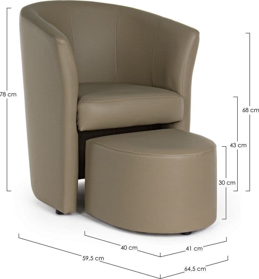 Poltrona "Rita" per interno, Struttura In Legno Di Pino E Compensato, Rivestimento In Similpelle 94% Pvc 6% Poliuretano 64,5 x 59,5 x 78h cm - 29