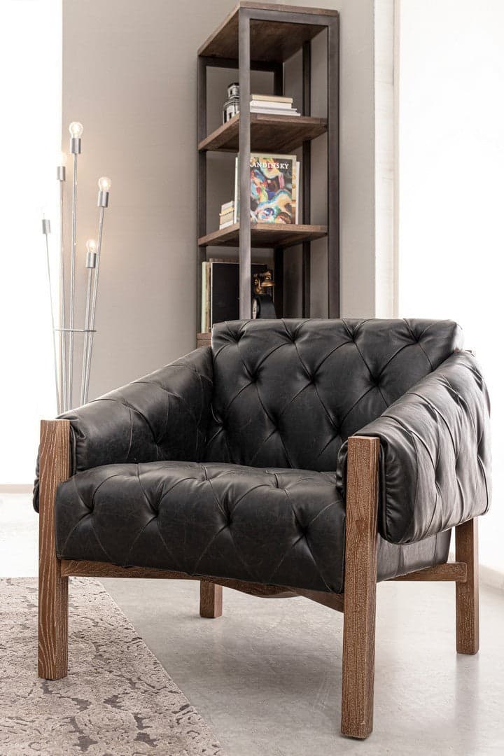Poltrona "Raymond" per interno, Struttura E Schienale In Legno Di Frassino, Rivestimento (Non Sfoderabile) In Similpelle 83 x 85 x 85h cm Casa e cucina/Arredamento/Soggiorno/Poltrone e sedie/Poltrone Decor Space - Altamura, Commerciovirtuoso.it