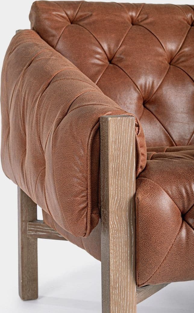 Poltrona "Raymond" per interno, Struttura E Schienale In Legno Di Frassino, Rivestimento (Non Sfoderabile) In Similpelle 83 x 85 x 85h cm - 24