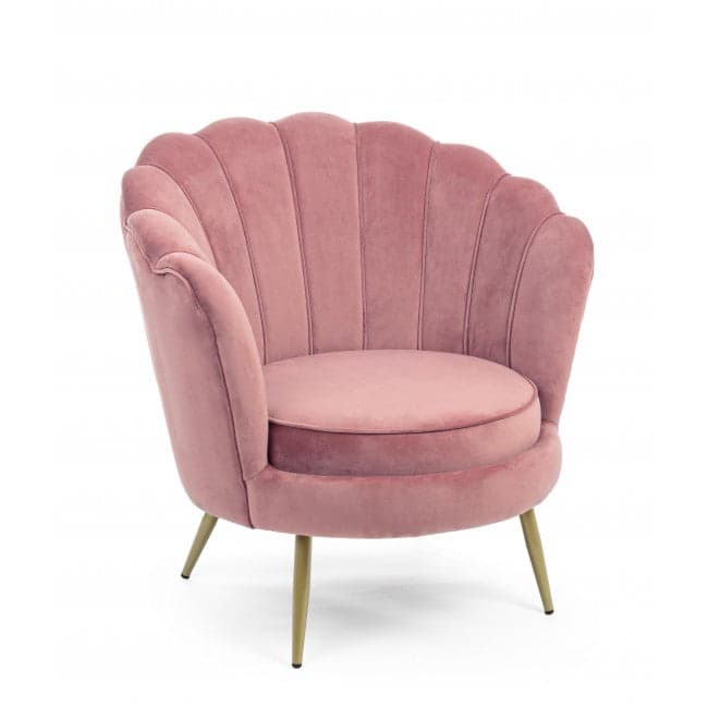 Poltrona a conchiglia "Gigliola" in velluto anticato h 77 cm arredamento salotto moderno in Poltrone Decor Space - Altamura, commercioVirtuoso.it