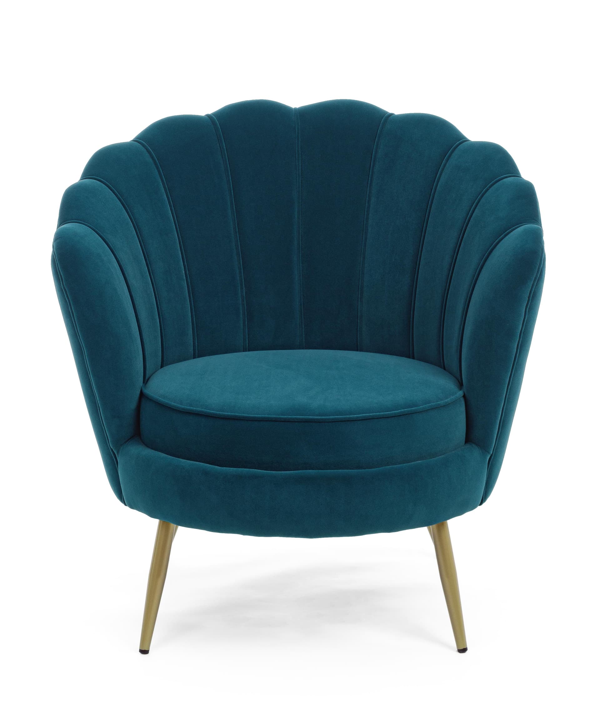 Poltrona a conchiglia "Gigliola" in velluto anticato h 77 cm arredamento salotto moderno in Poltrone Decor Space - Altamura, commercioVirtuoso.it