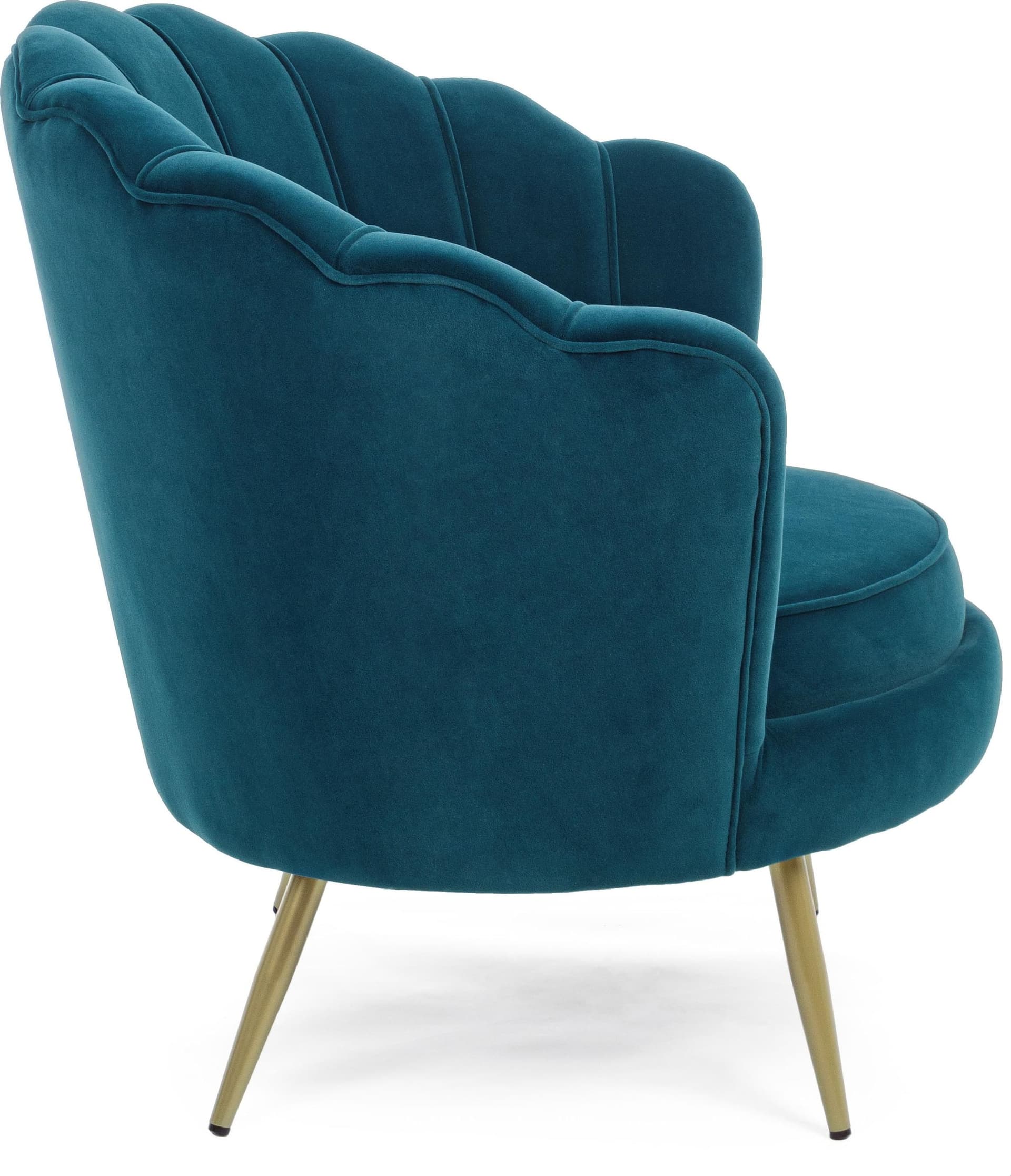 Poltrona a conchiglia "Gigliola" in velluto anticato h 77 cm arredamento salotto moderno in Poltrone Decor Space - Altamura, commercioVirtuoso.it