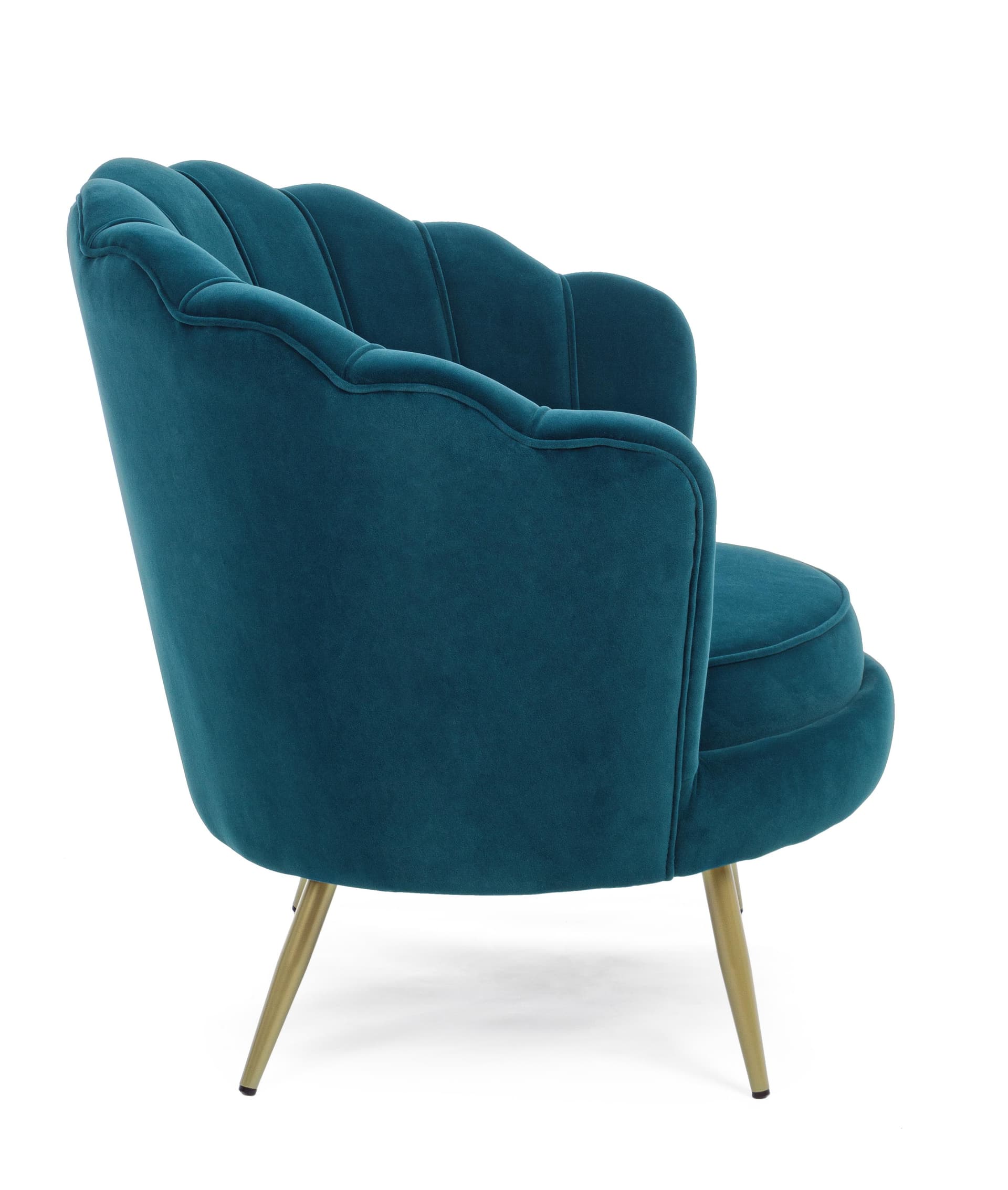 Poltrona a conchiglia "Gigliola" in velluto anticato h 77 cm arredamento salotto moderno in Poltrone Decor Space - Altamura, commercioVirtuoso.it