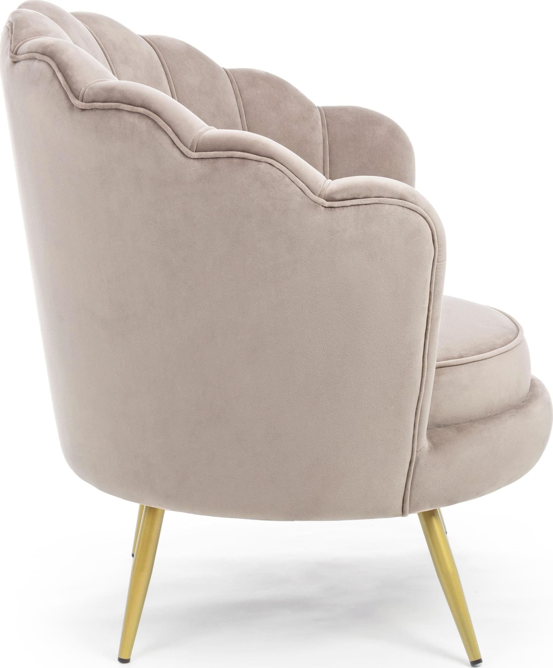 Poltrona a conchiglia "Gigliola" in velluto anticato h 77 cm arredamento salotto moderno - 22