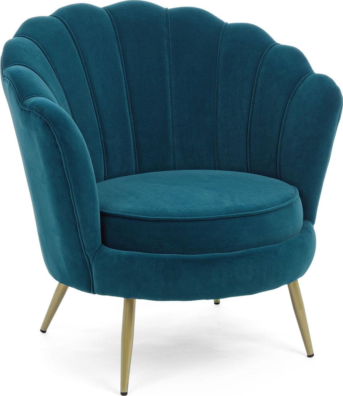 Poltrona a conchiglia "Gigliola" in velluto anticato h 77 cm arredamento salotto moderno in Poltrone Decor Space - Altamura, commercioVirtuoso.it