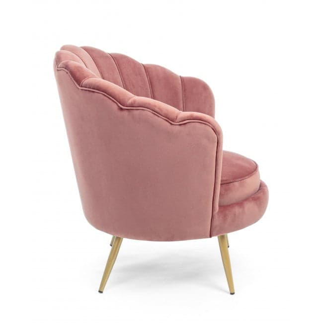 Poltrona a conchiglia "Gigliola" in velluto anticato h 77 cm arredamento salotto moderno in Poltrone Decor Space - Altamura, commercioVirtuoso.it