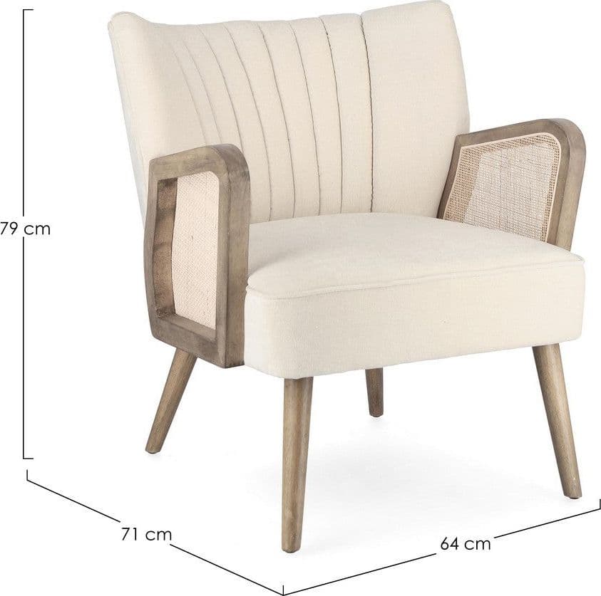 Poltrona "Virna" per interno, Struttura In Legno Di Pino E Compensato 64 x 71 x 79h cm - 26