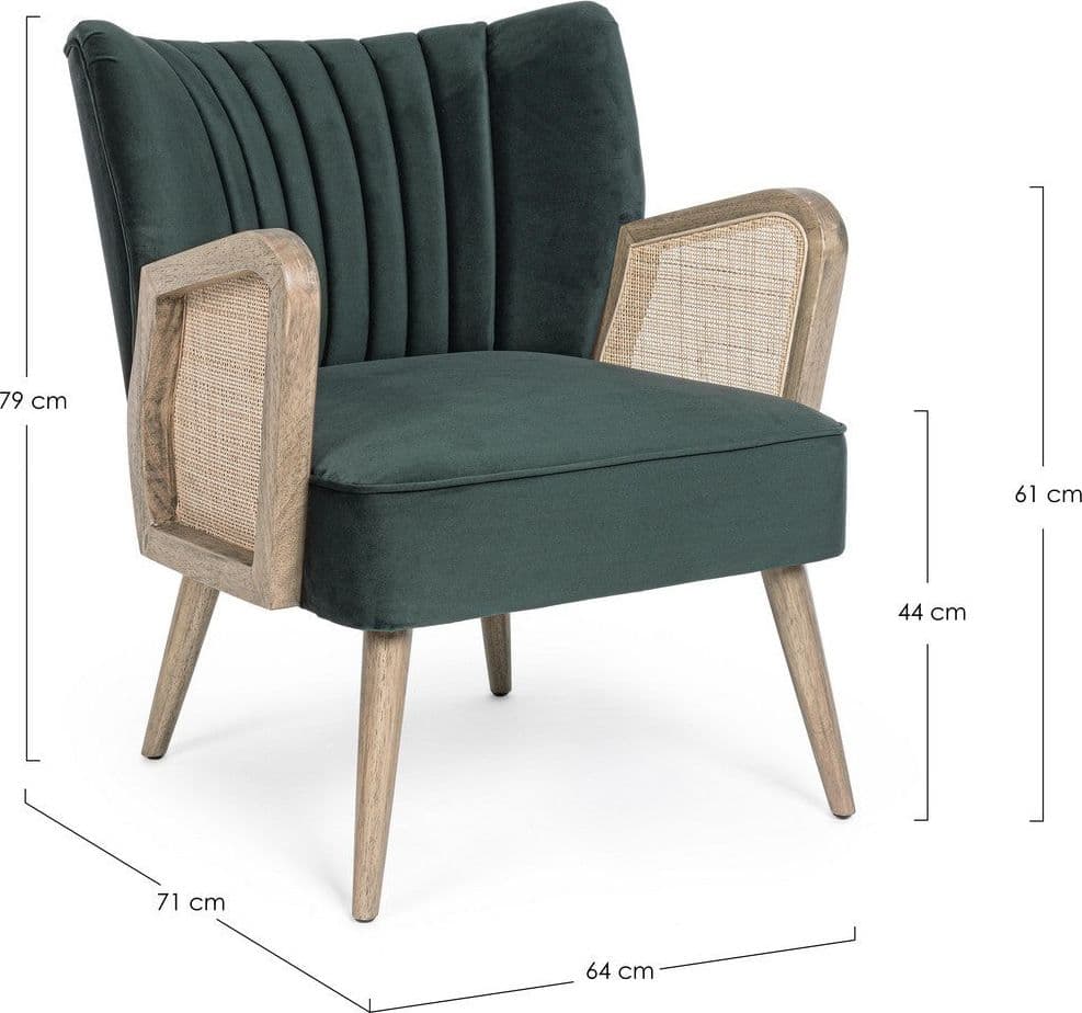 Poltrona "Virna" per interno, Struttura In Legno Di Pino E Compensato 64 x 71 x 79h cm - 33