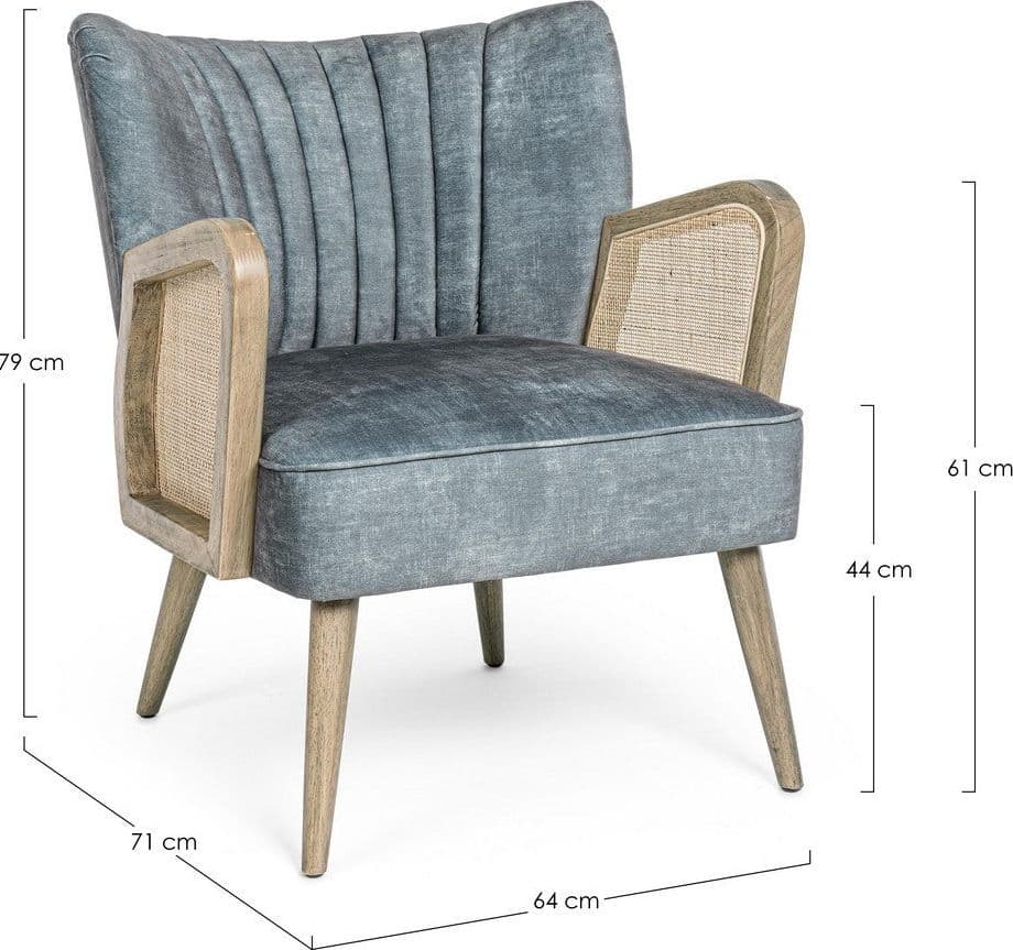 Poltrona "Virna" per interno, Struttura In Legno Di Pino E Compensato 64 x 71 x 79h cm - 42