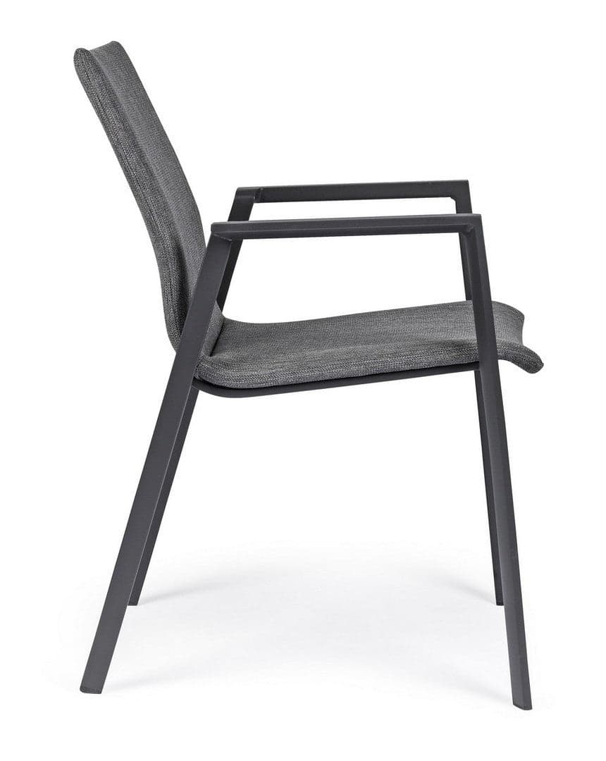 Sedia "Odeon" con braccioli, struttura in alluminio, impilabile, per esterno in Sedie Decor Space - Altamura, commercioVirtuoso.it