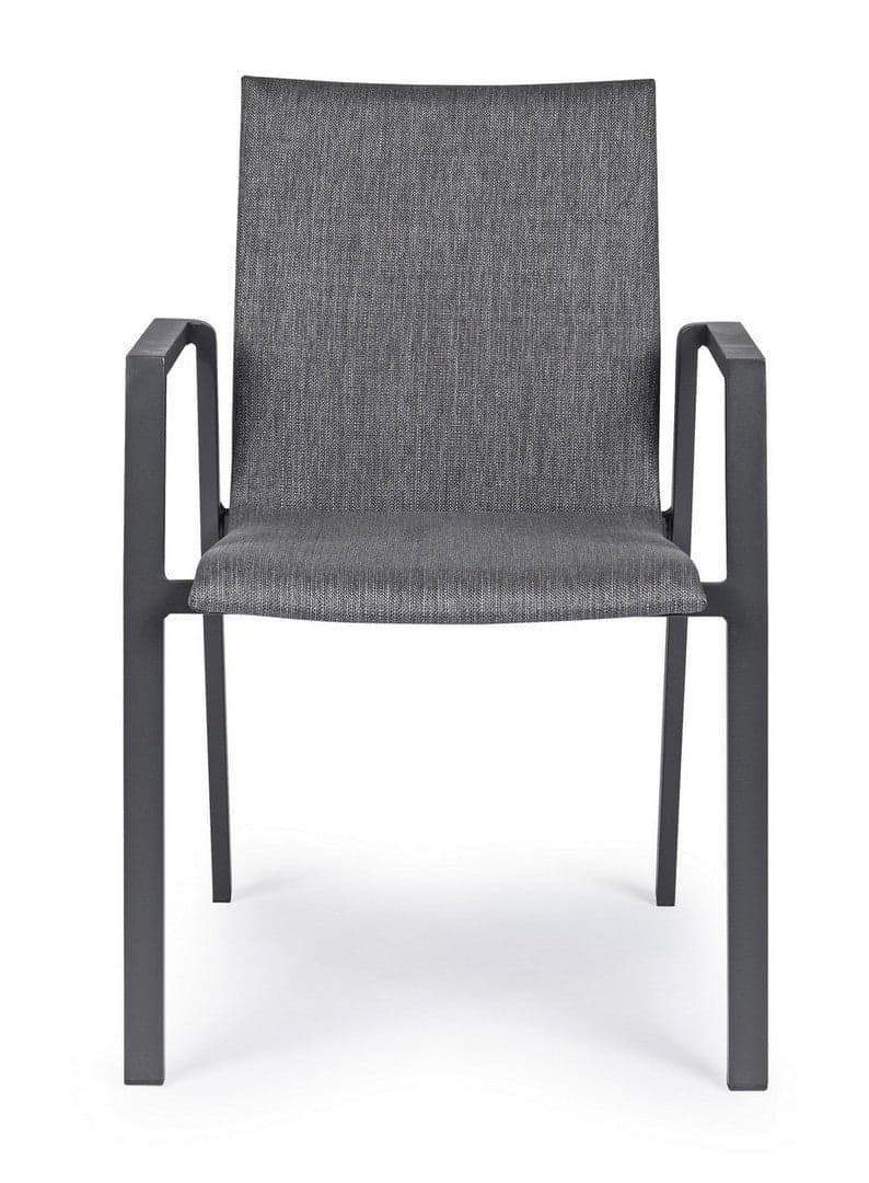 Sedia "Odeon" con braccioli, struttura in alluminio, impilabile, per esterno in Sedie Decor Space - Altamura, commercioVirtuoso.it