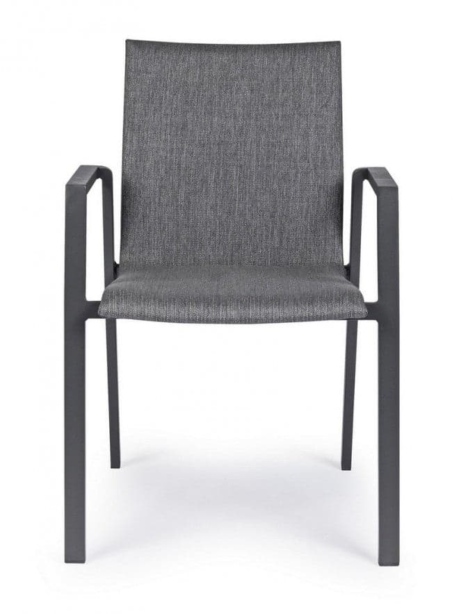 Sedia "Odeon" con braccioli, struttura in alluminio, impilabile, per esterno in Sedie Decor Space - Altamura, commercioVirtuoso.it