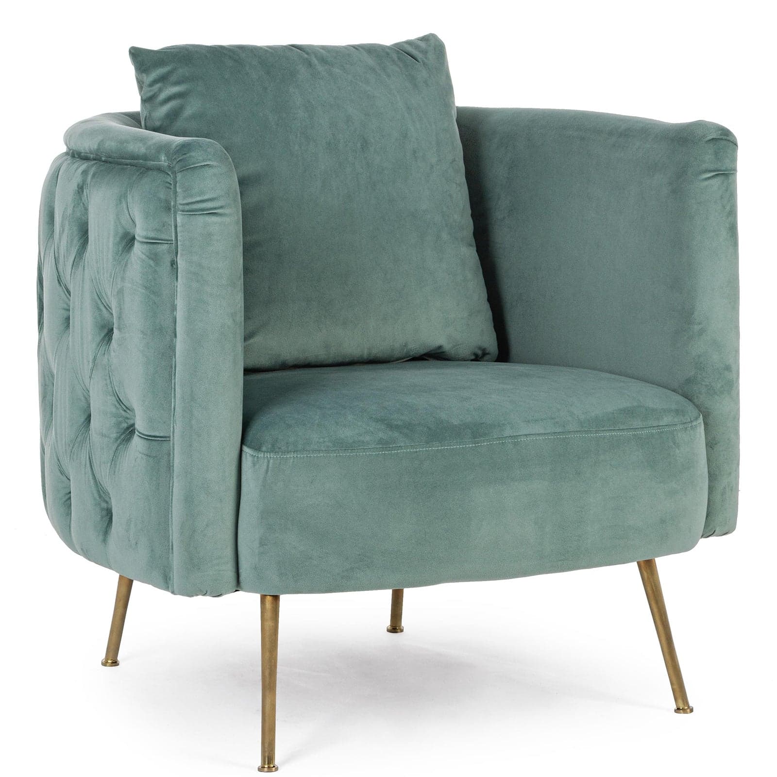 Poltrona "Tenbury" in velluto Tiffany tipo Chester h 80 cm arredamento per salotto moderno in Poltrone Decor Space - Altamura, commercioVirtuoso.it